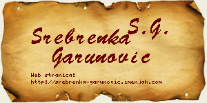 Srebrenka Garunović vizit kartica